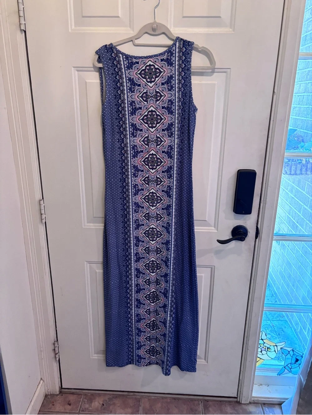 Derek Heart Navy & Pink Patterned Sleeveless Maxi Dress